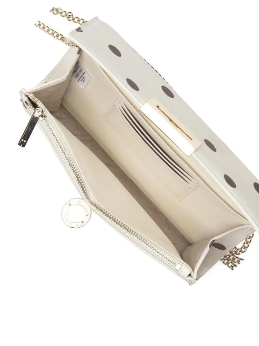 NWT ⭐ Ted Baker PARISA Crossbody Wallet on a Chain Bag Ivory / Brown Polka Dots